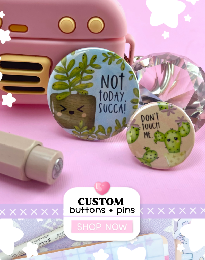 pin-back buttons + magnets