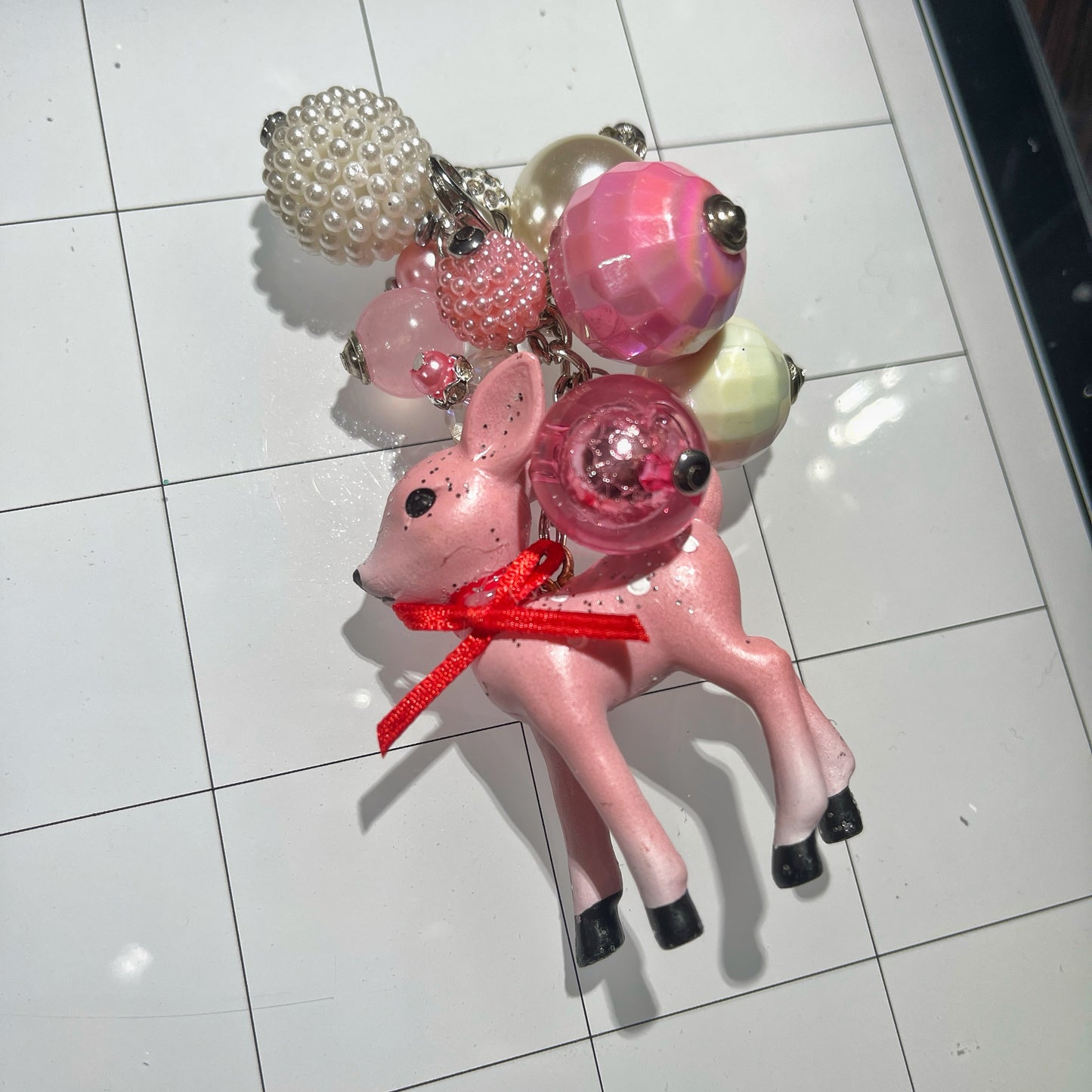 Pink Reindeer Charm