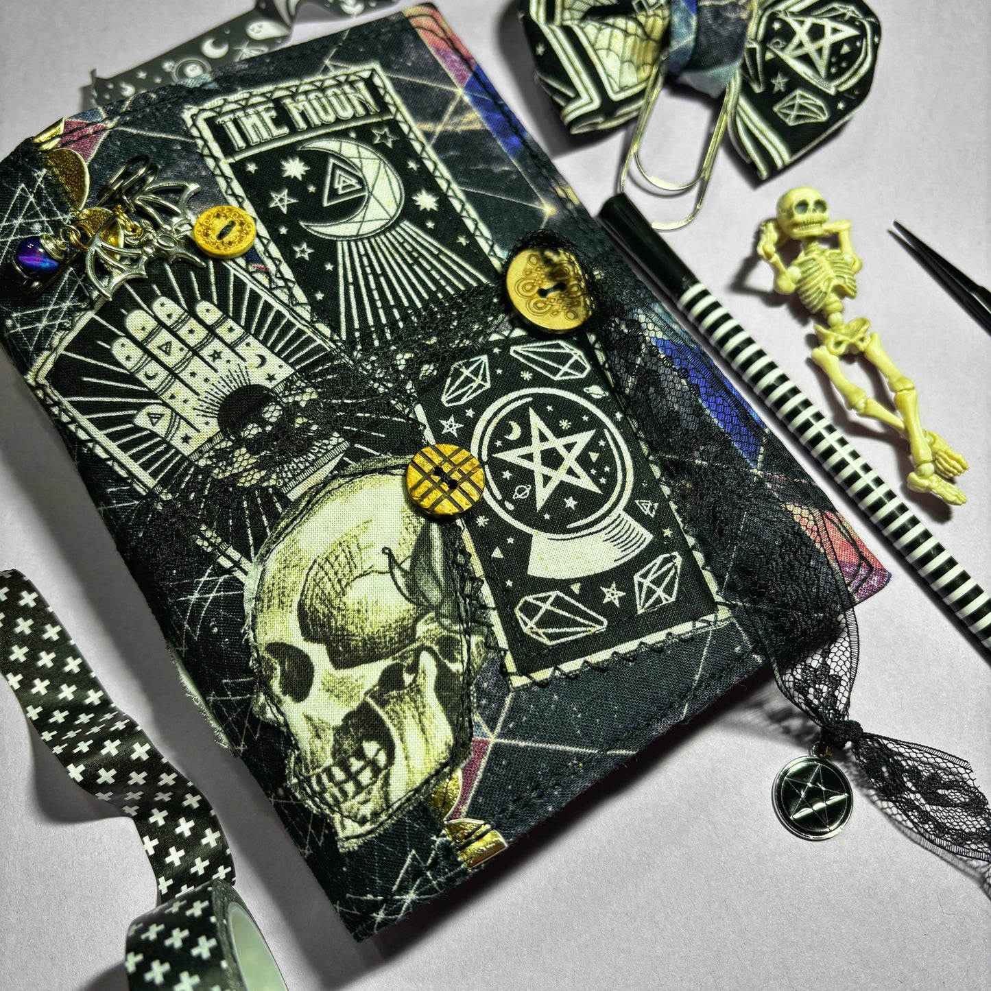 Spooky Tarot Creepy A6 Grid Notebook Cover