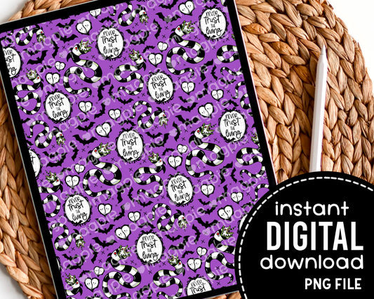 Creepy Stripe Worm Halloween Digital Pattern Paper