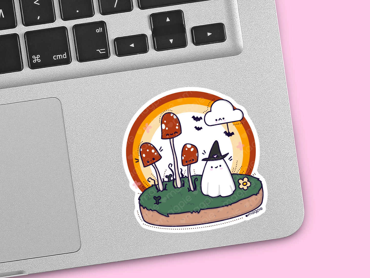 Mushroom Ghost Kawaii Inspired Sticker
