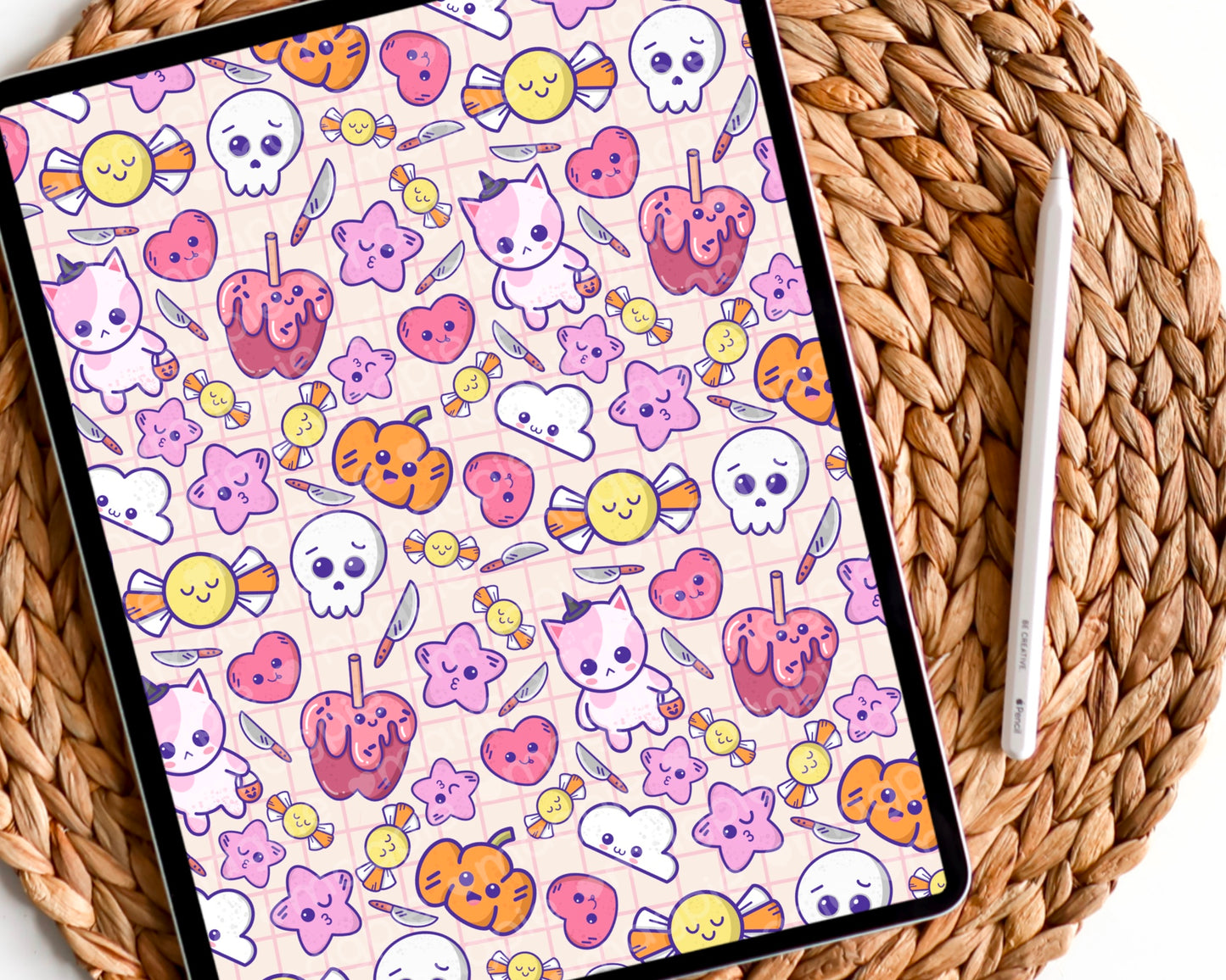 Kawaii Halloween Witch Cat Planner Dashboard Paper