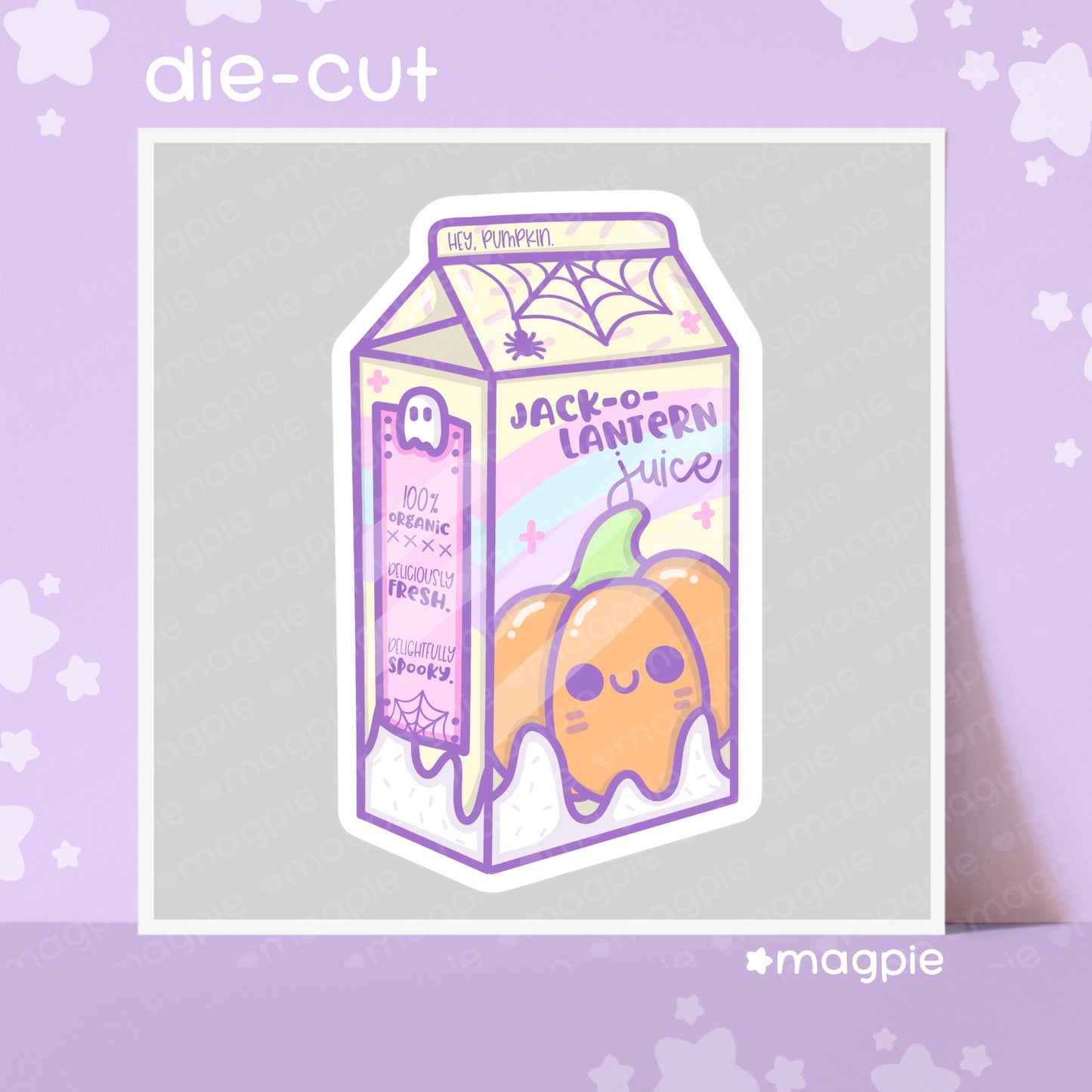 Kawaii Pumpkin Juice Milk Carton Pastel Paper Die Cut