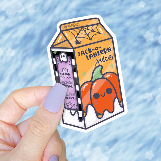 Kawaii Pumpkin Juice Milk Carton Pastel Sticker