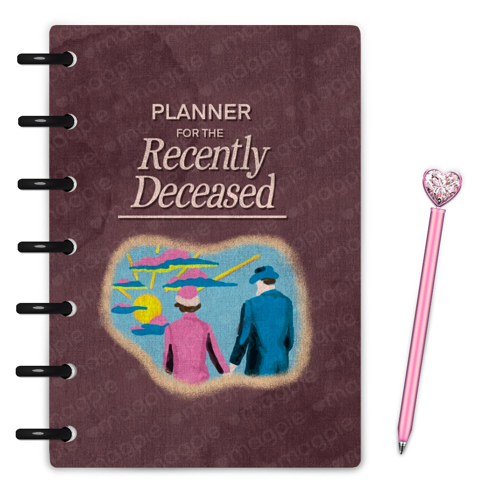 Handbook for the recently deceased inspired laminated planner cover 