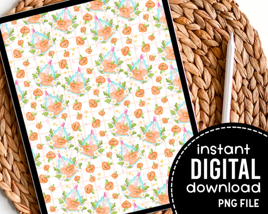 Peach Juice Kawaii Digital Pattern Paper