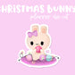 Pastel Christmas Bunny Kawaii Paper Die Cut
