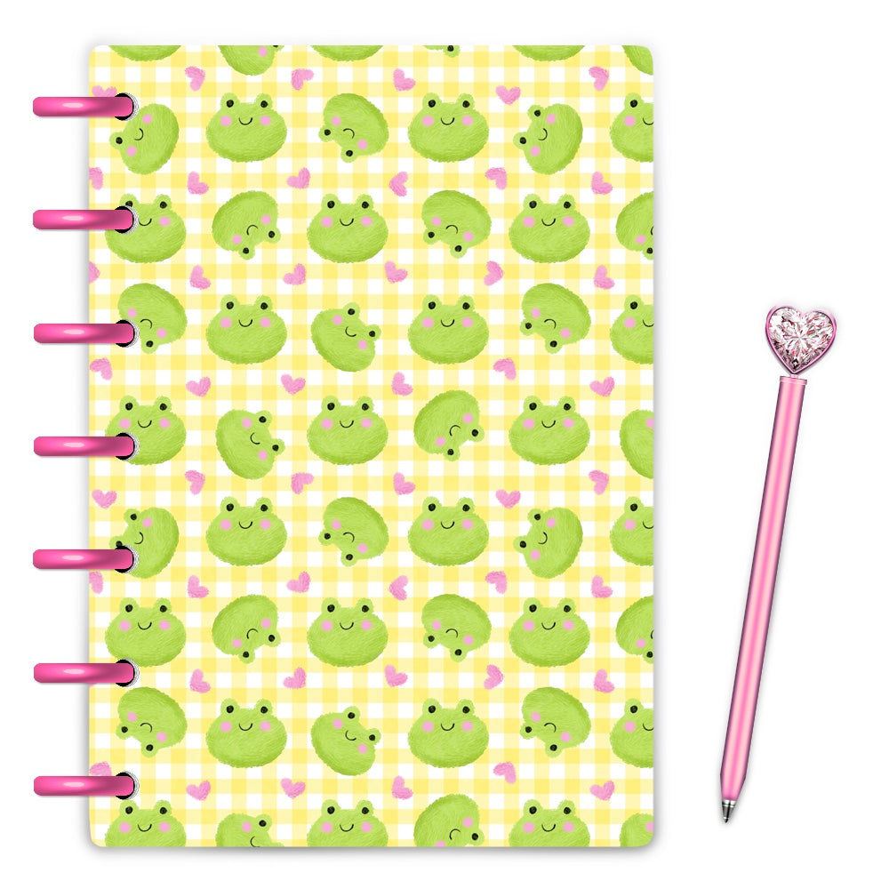 Kawaii Cutie Frog Laminated Planner Cover