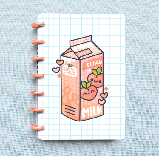 Kawaii Peach Milk Laminated Discbound Planner Cover