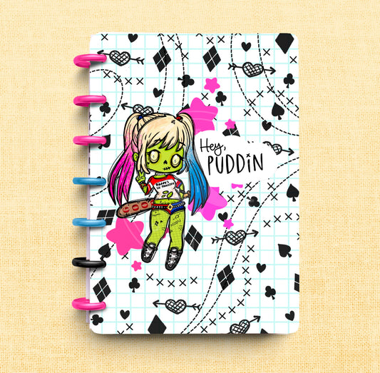 Colorful heavy duty snap on laminated planner cover of Zombae hey puddin by MagpieSoul 