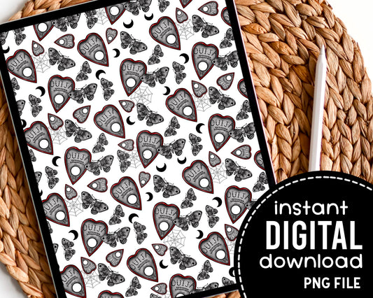 Death Moth Ouija Digital Pattern Paper