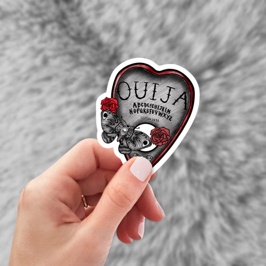Death moth sticker by MagpieSoul - red Ouija planchette goth inspired