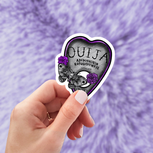 Purple ouija death moth sticker planchette by magpie soul