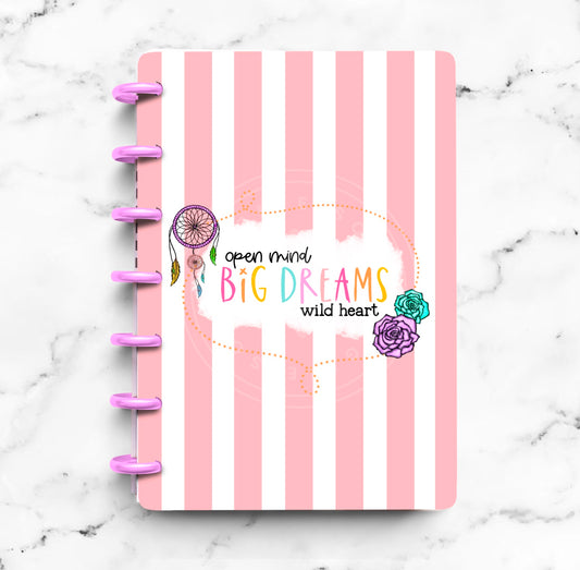 Bohemian skull striped inspirational planner cover by magpiesoul
