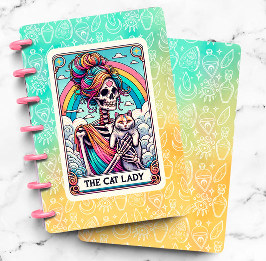 Discbound Planner Cover | Ring Planner Dashboard | Cat Lady Tarot