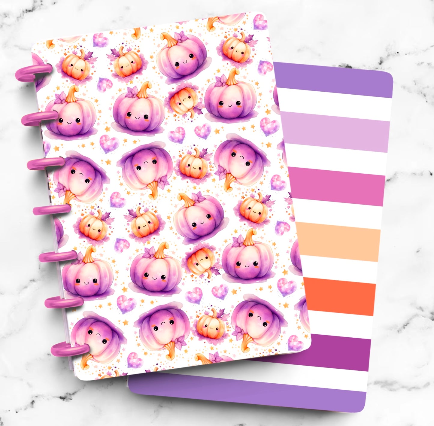 Discbound Planner Cover | Ring Planner Dashboard | Pastel Pumpkins