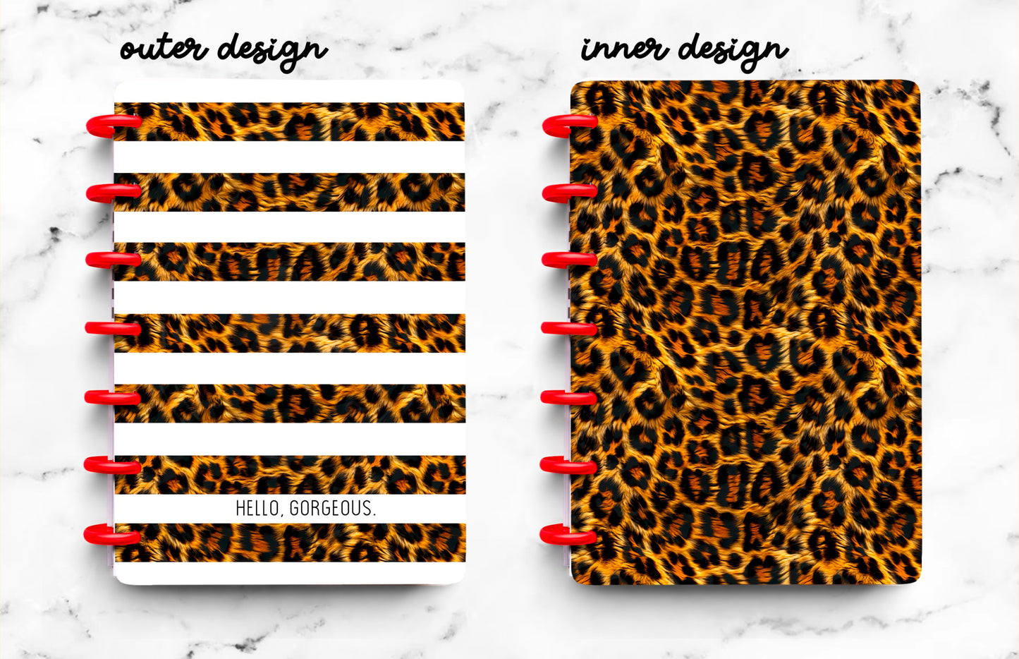 Discbound Planner Cover | Ring Planner Dashboard | Leopard