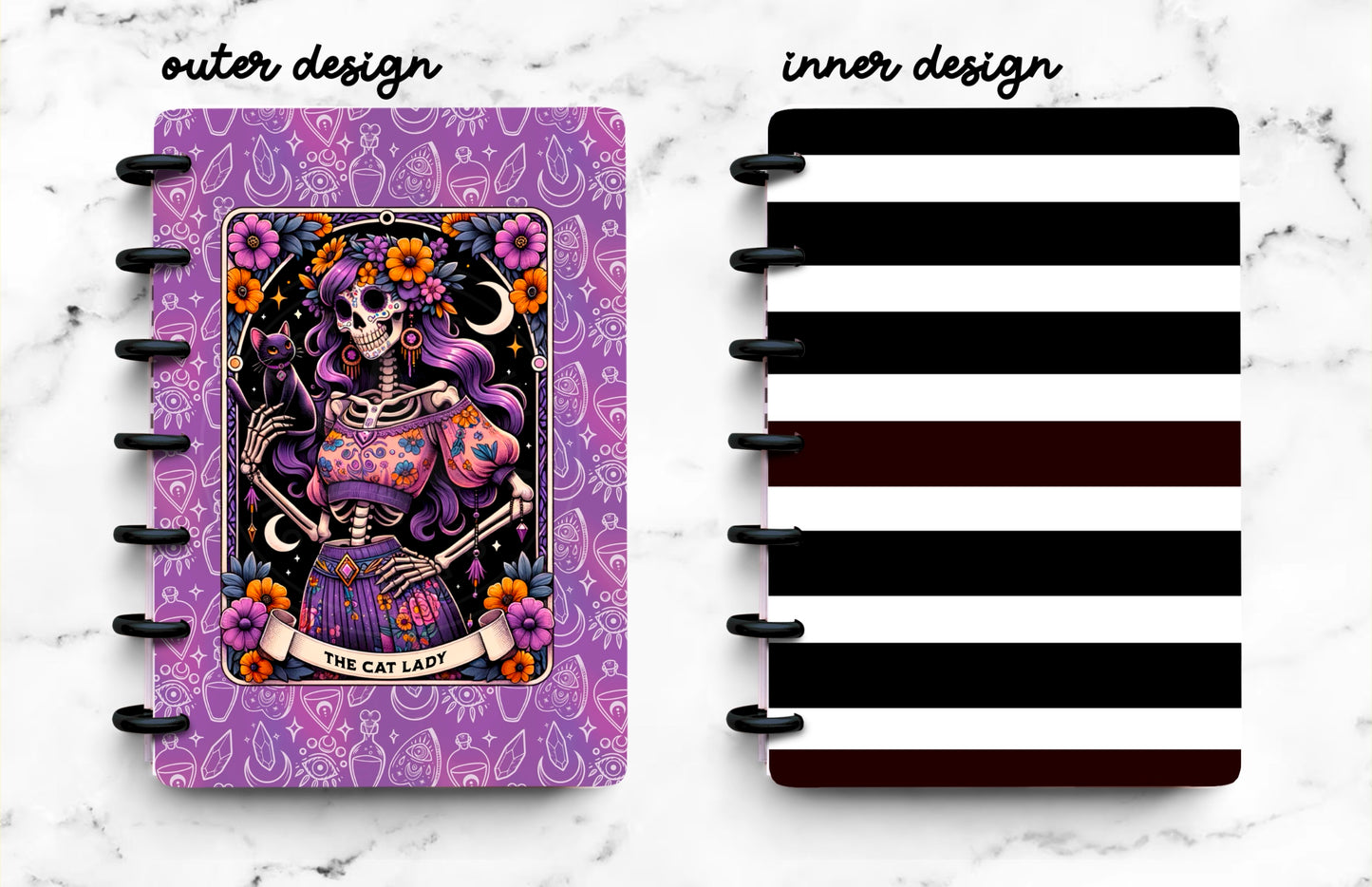 Discbound Planner Cover | Ring Planner Dashboard | The Cat Lady Tarot