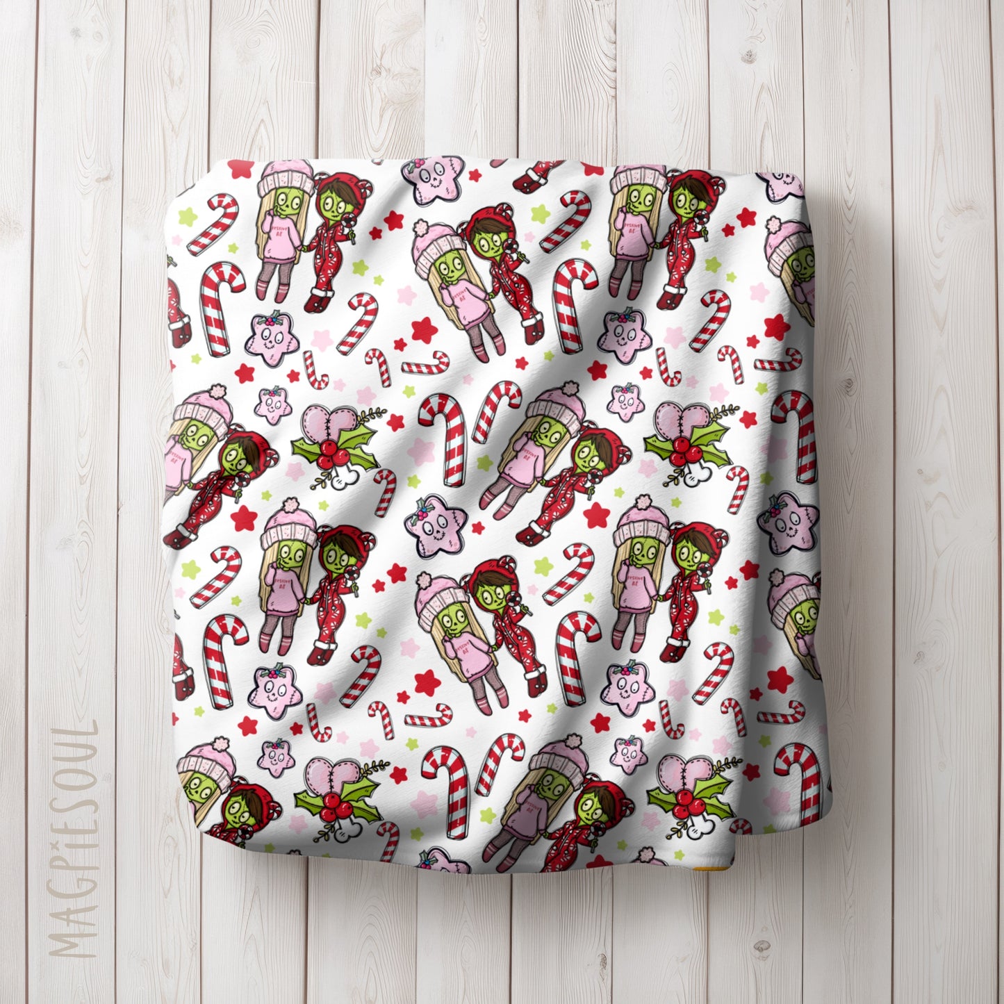 Festive Zombae Christmas Seamless Pattern