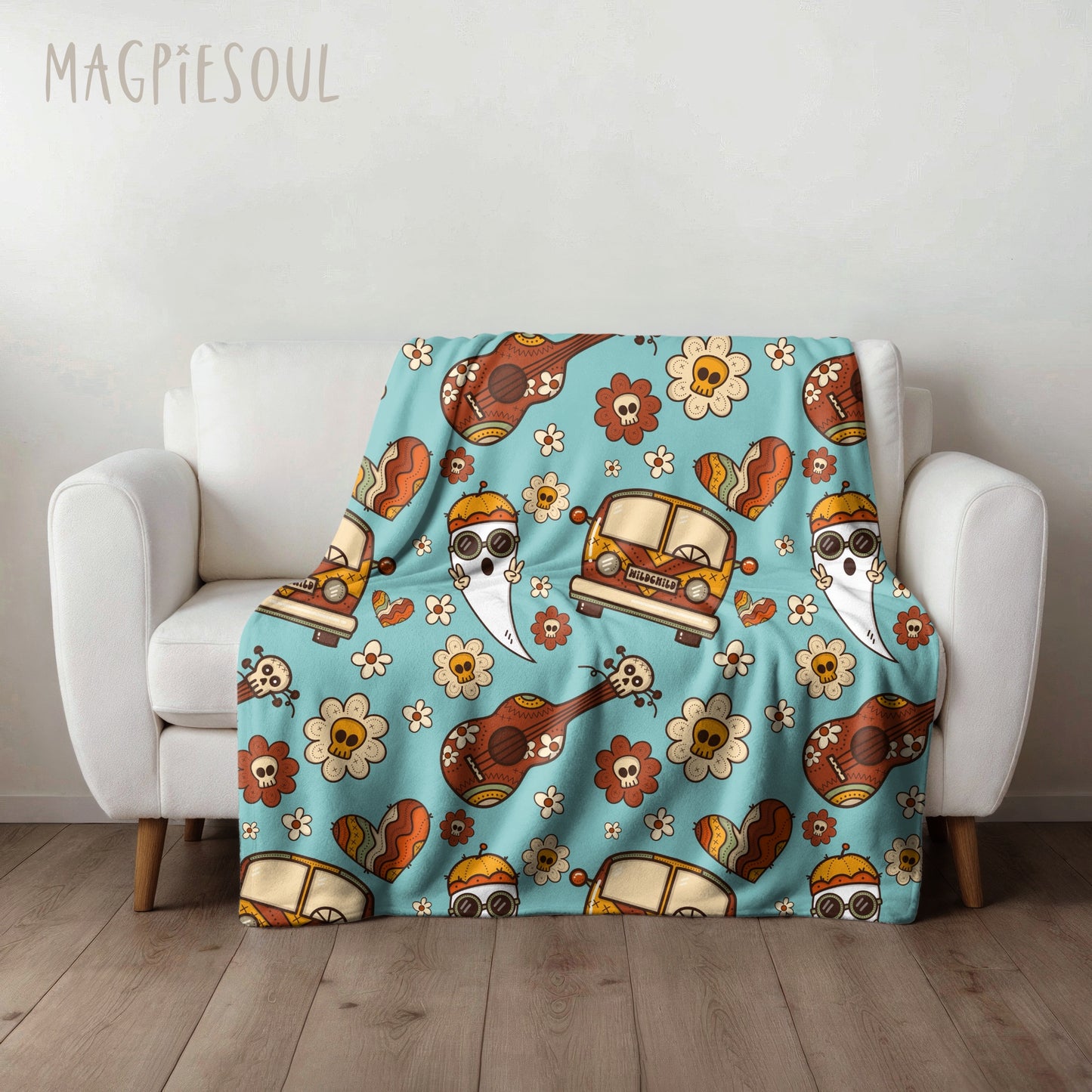 Groovy Ghosts Halloween Seamless Pattern