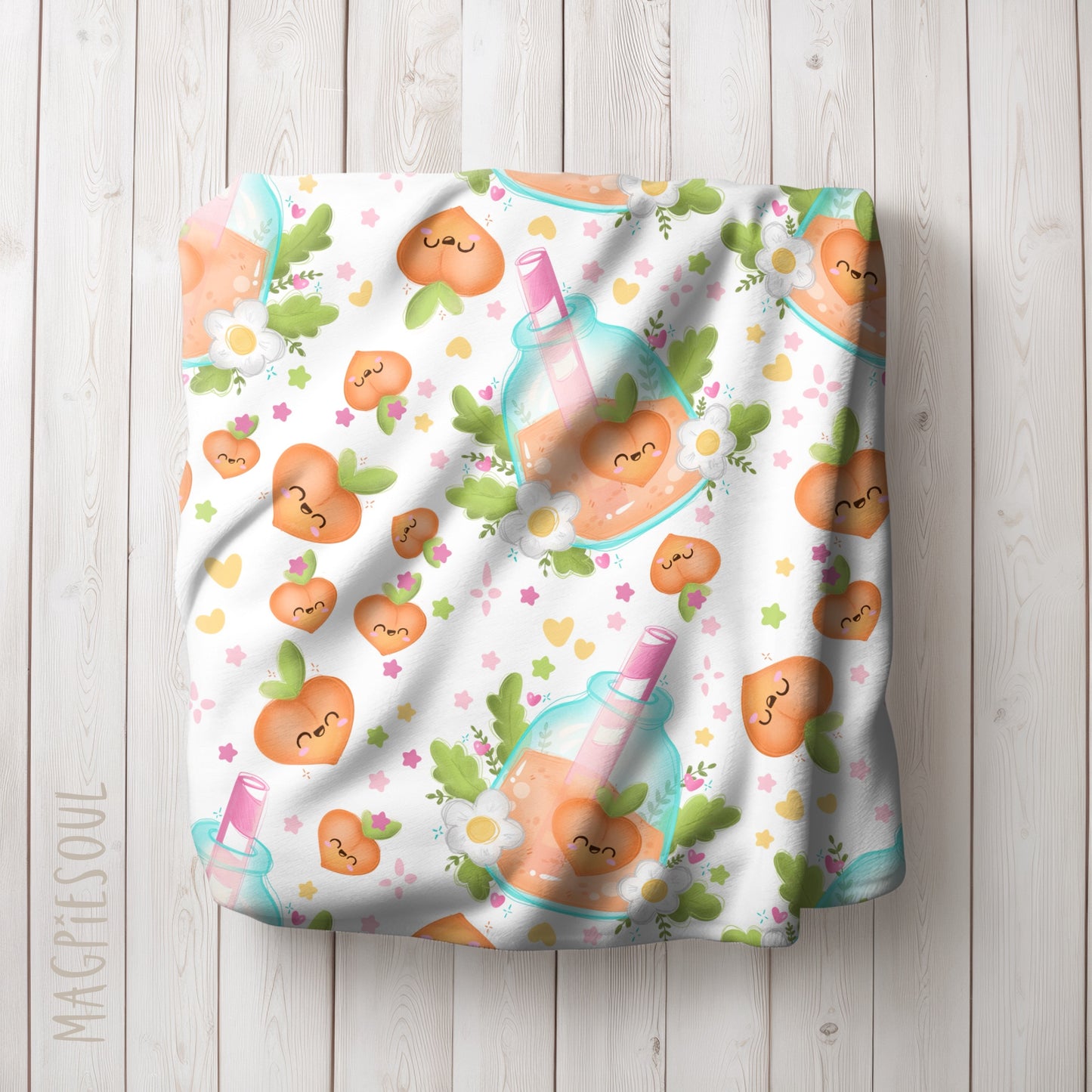 Peach Juice Cute Seamless Pattern