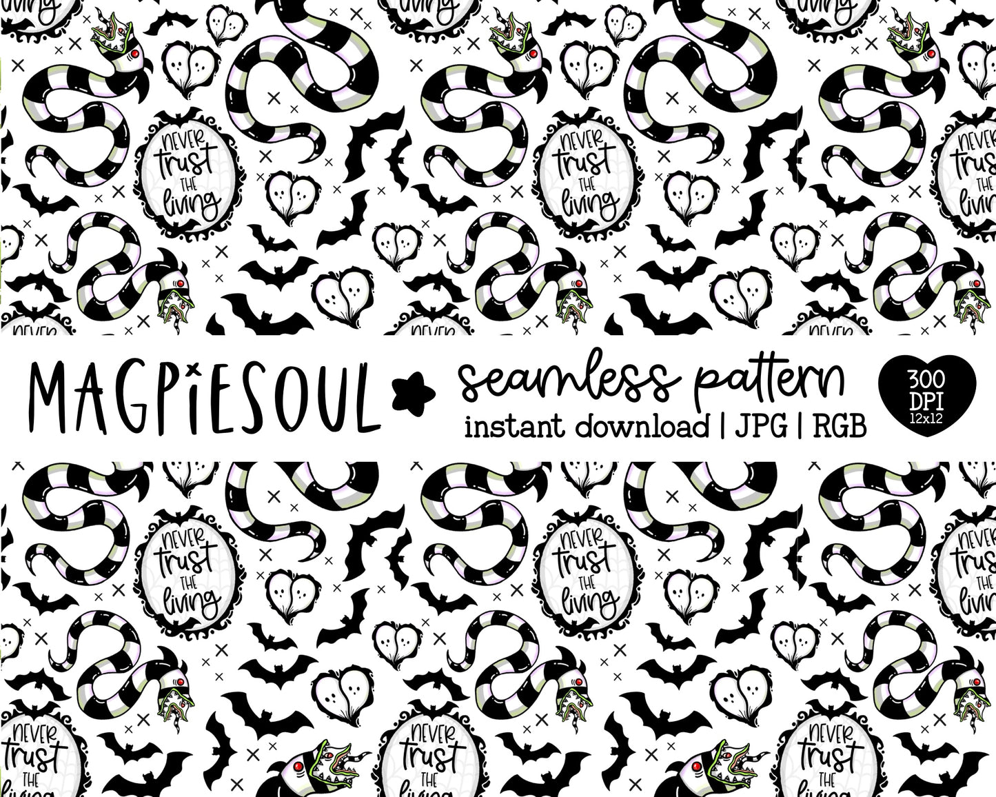 Creepy Worms Seamless Pattern