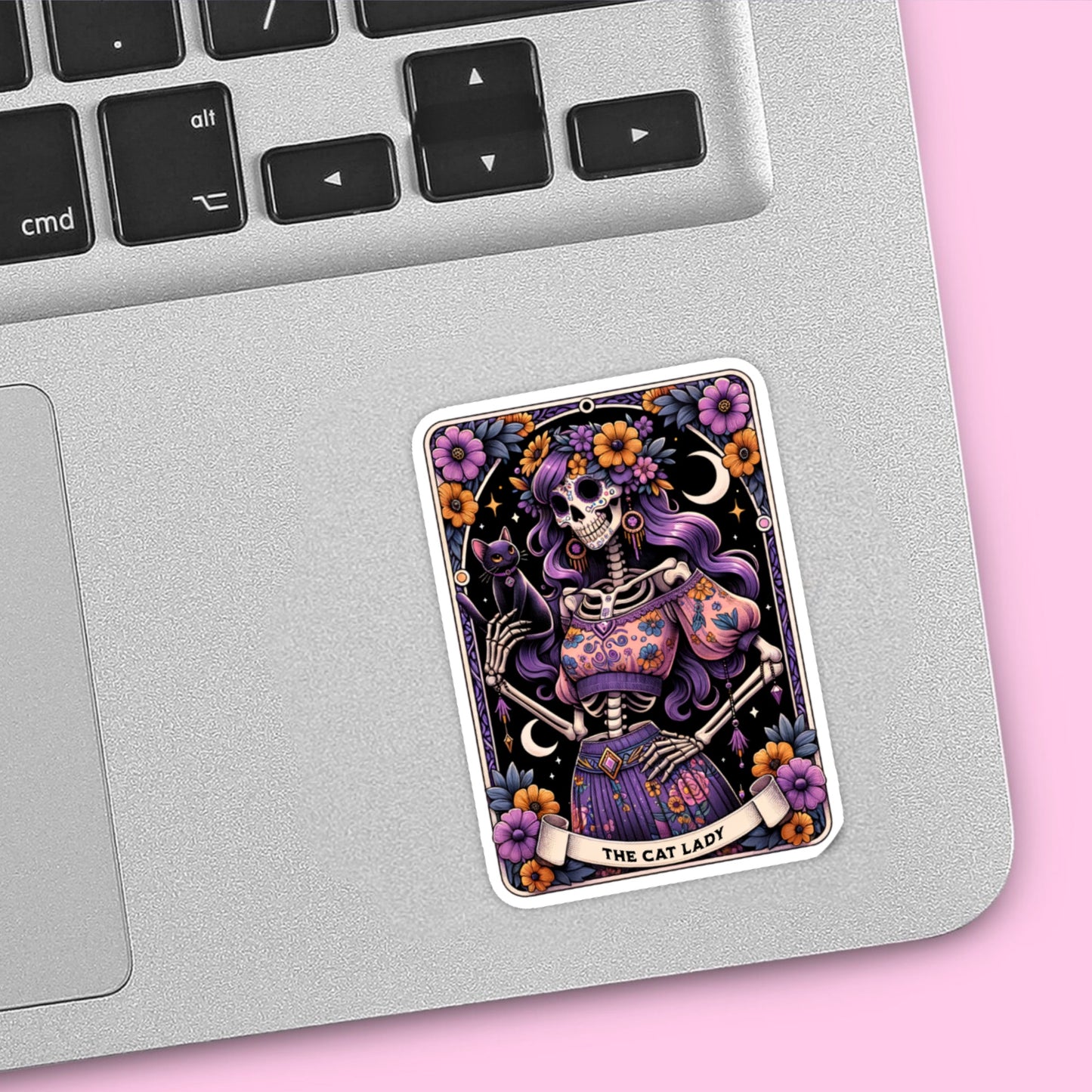 The Cat Lady Tarot Card Vinyl Sticker