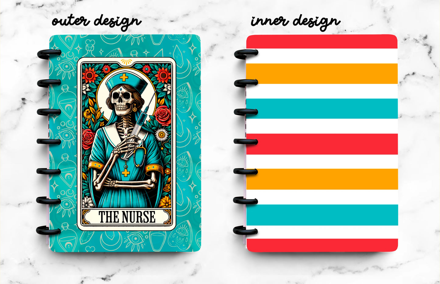 Discbound Planner Cover | Ring Planner Dashboard | The Nurse Tarot