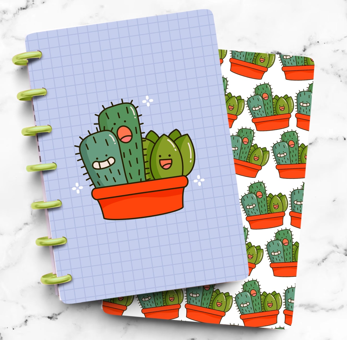 Kawaii Cactus Laminated Planner Cover