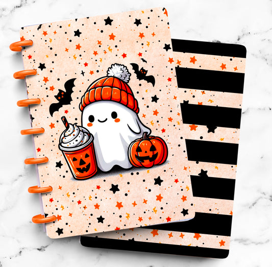 Discbound Planner Cover | Ring Planner Dashboard | Fall Beanie Ghost