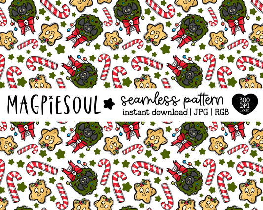 Zombie Christmas Seamless Pattern