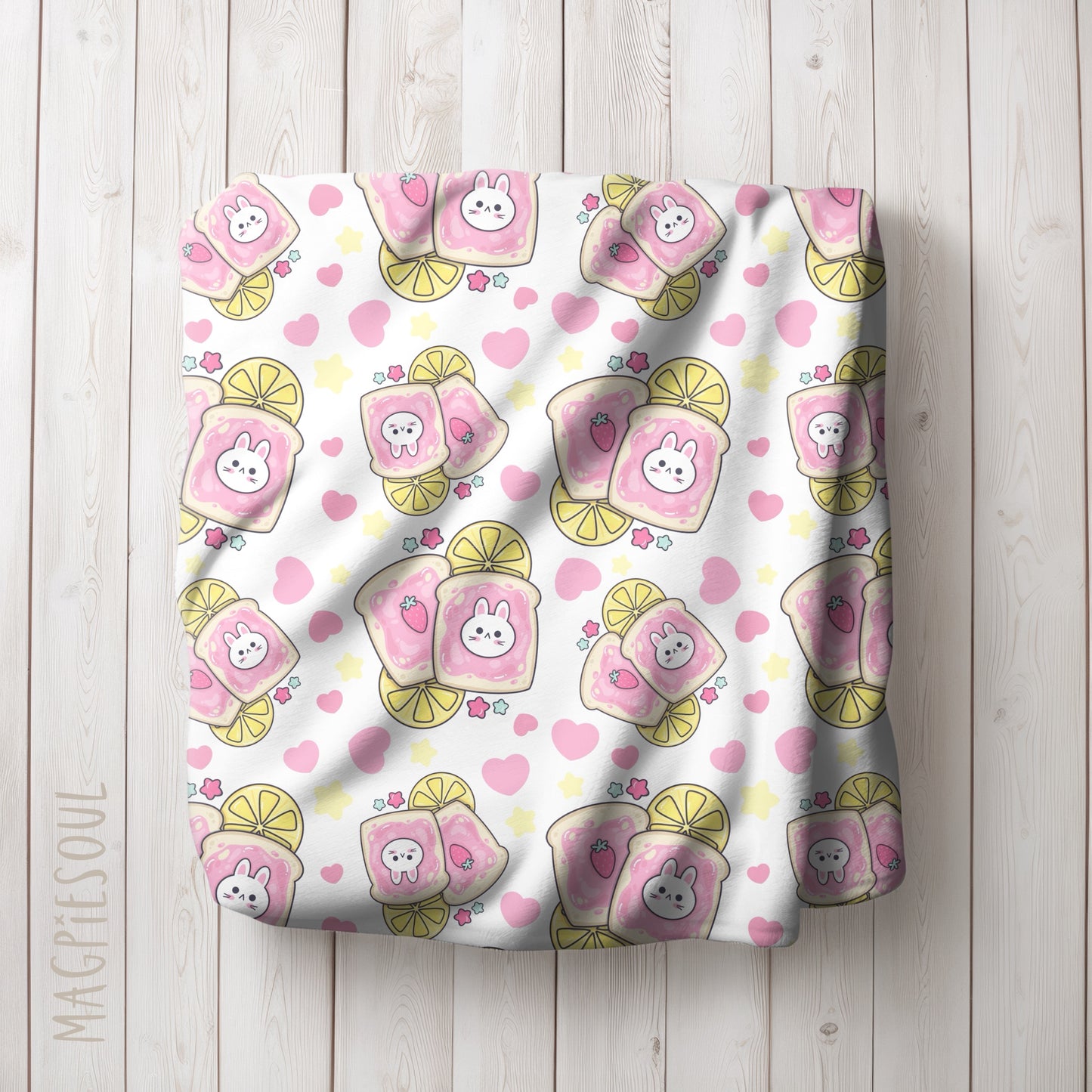 Kawaii Bunny Toast Seamless Pattern