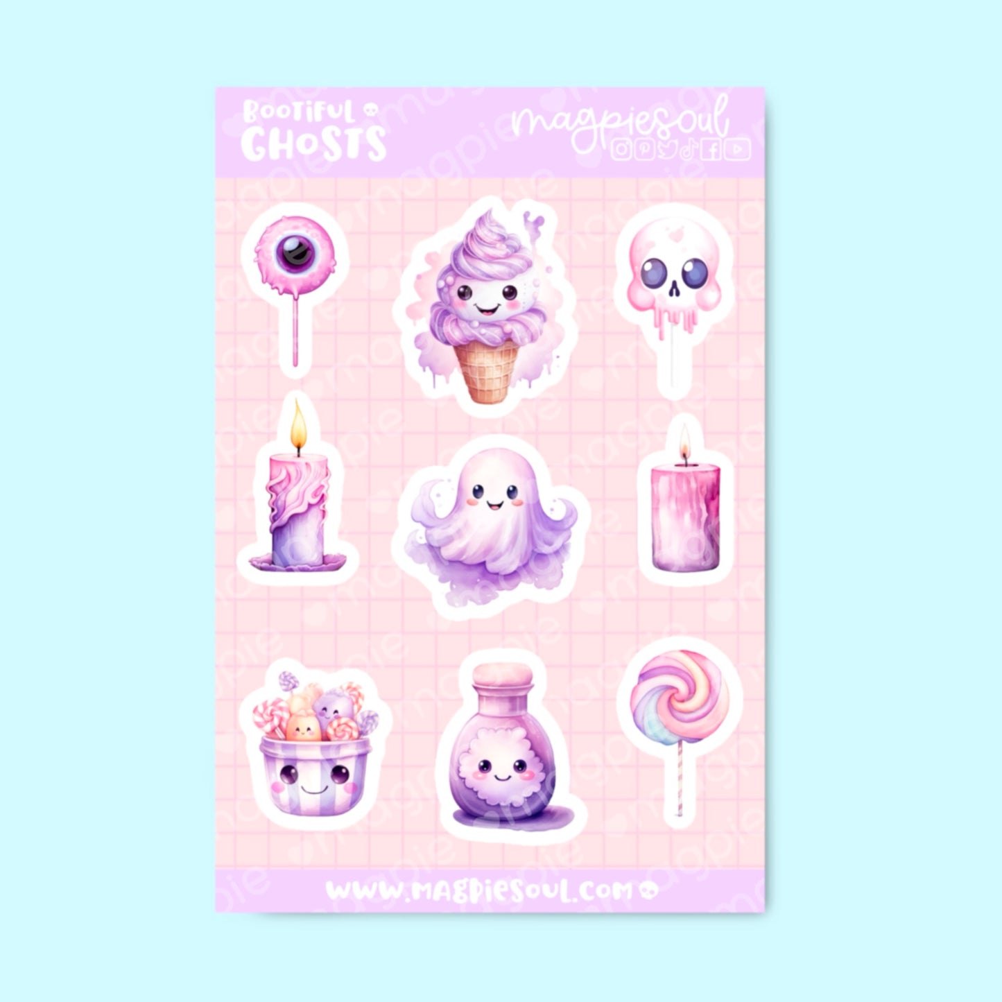 Bootiful Pastel Ghost Planner Stickers