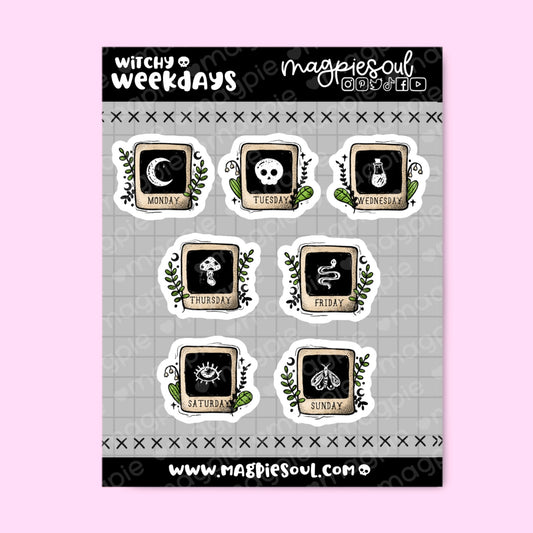 Witchy Weekdays Tarot Planner Stickers