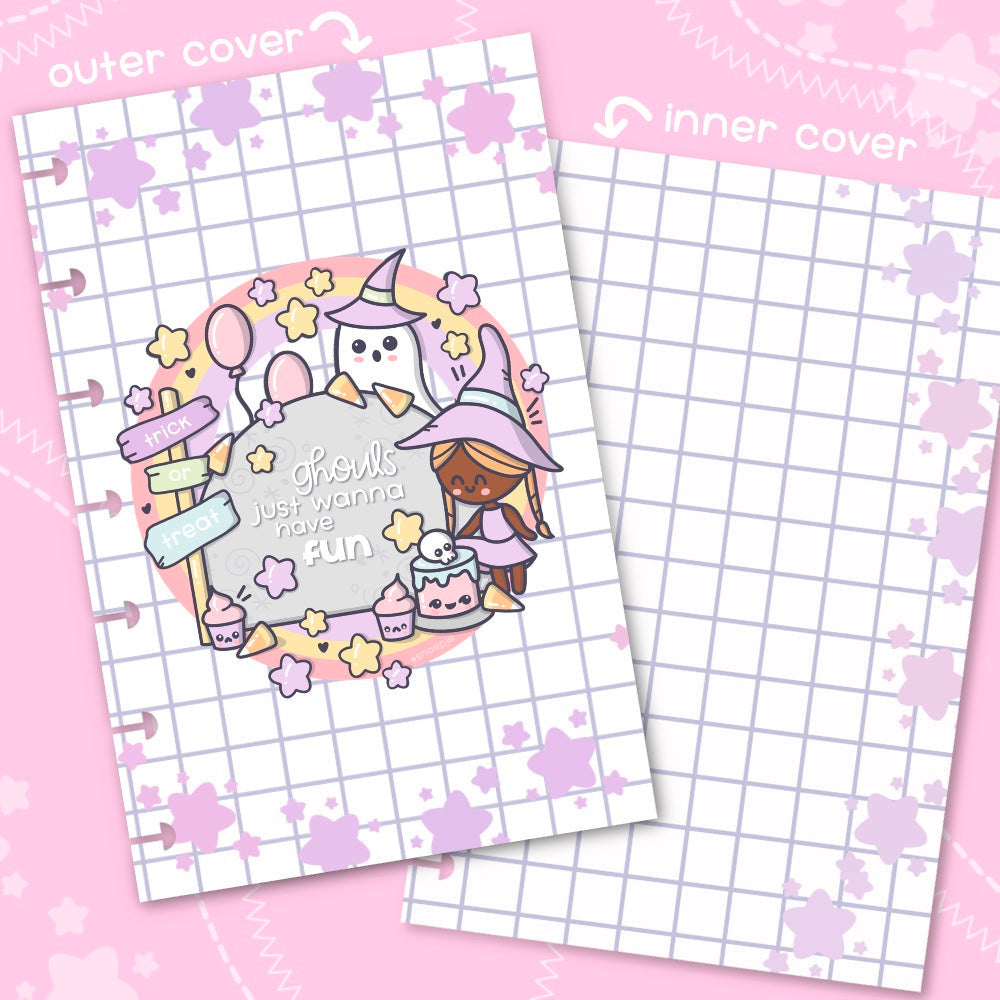 Discbound Planner Cover | Ring Planner Dashboard | Pastel Ghouls