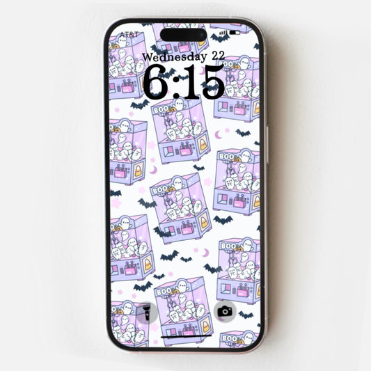 Boo Box Ghost Kawaii Phone Wallpaper