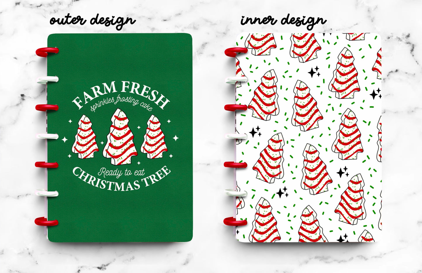 Discbound Planner Cover | Ring Planner Dashboard | Farm Fresh Christmas Trees