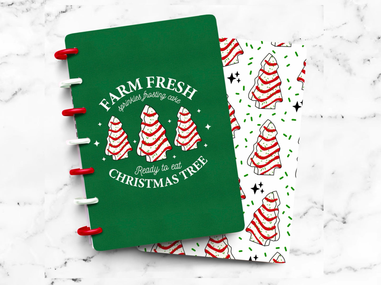 Discbound Planner Cover | Ring Planner Dashboard | Farm Fresh Christmas Trees