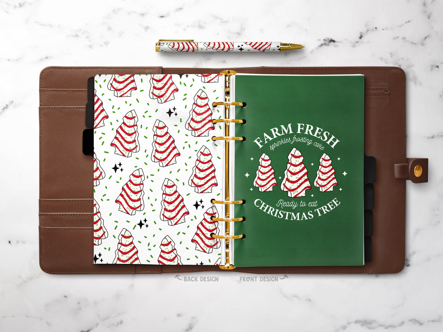 Discbound Planner Cover | Ring Planner Dashboard | Farm Fresh Christmas Trees