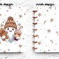 Discbound Planner Cover | Ring Planner Dashboard | Christmas Beanie Ghost Browns