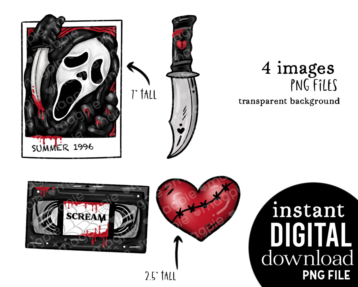 Horror Lover Inspired Clipart Bundle