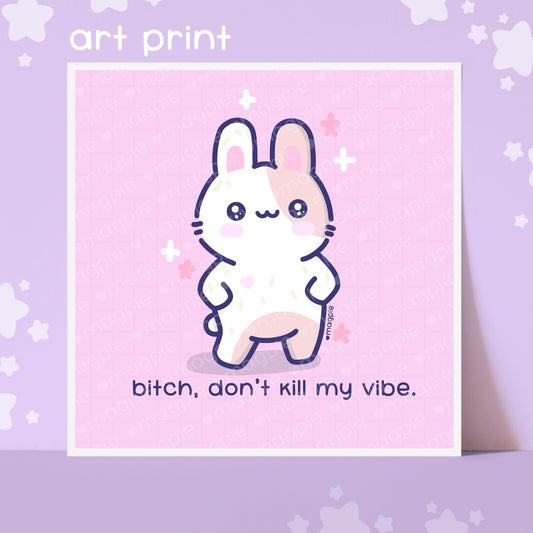 Kawaii Bunny Vibes Art Print