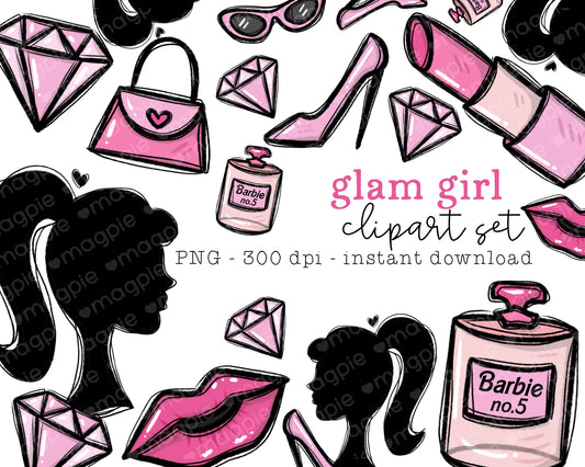 Glam Girl Babe Clipart Bundle
