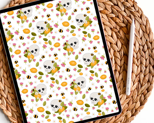 Floral Skull Bee Cute Planner Dashboard Paper