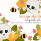 Lemon Skull Cute Flower Clipart Bundle