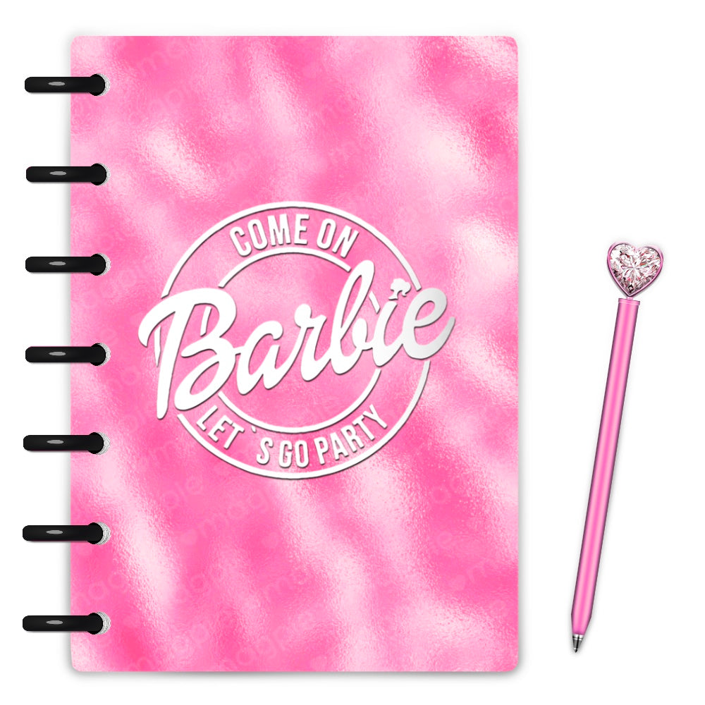 Hot pink glam babe come on lets go party laminated discbound planner cover