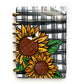 Plaid autumn sunflower with bee laminated planner cover by magpiesoul