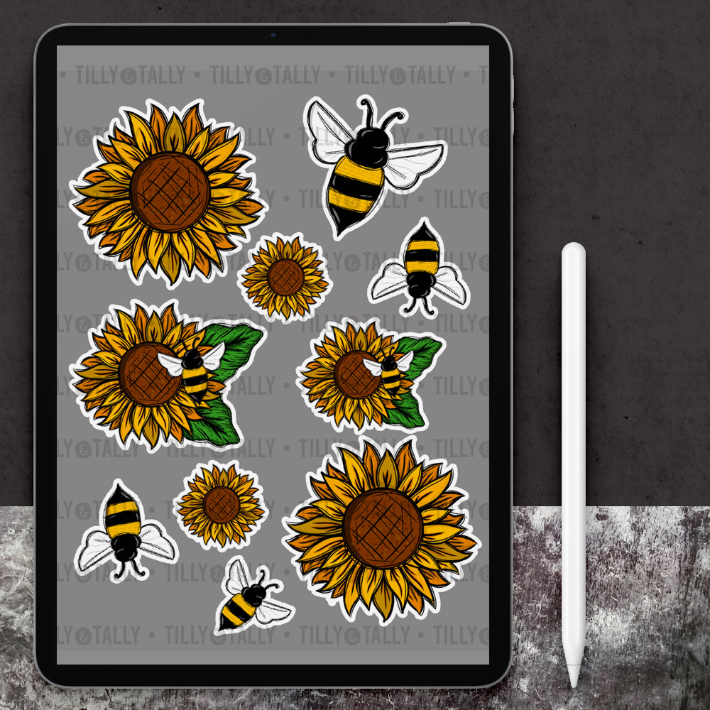 Farmhouse Sunflower Bees Paper Die Cut Set