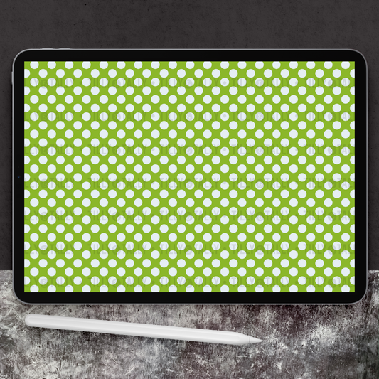 Green Polka Dot Planner Dashboard Paper