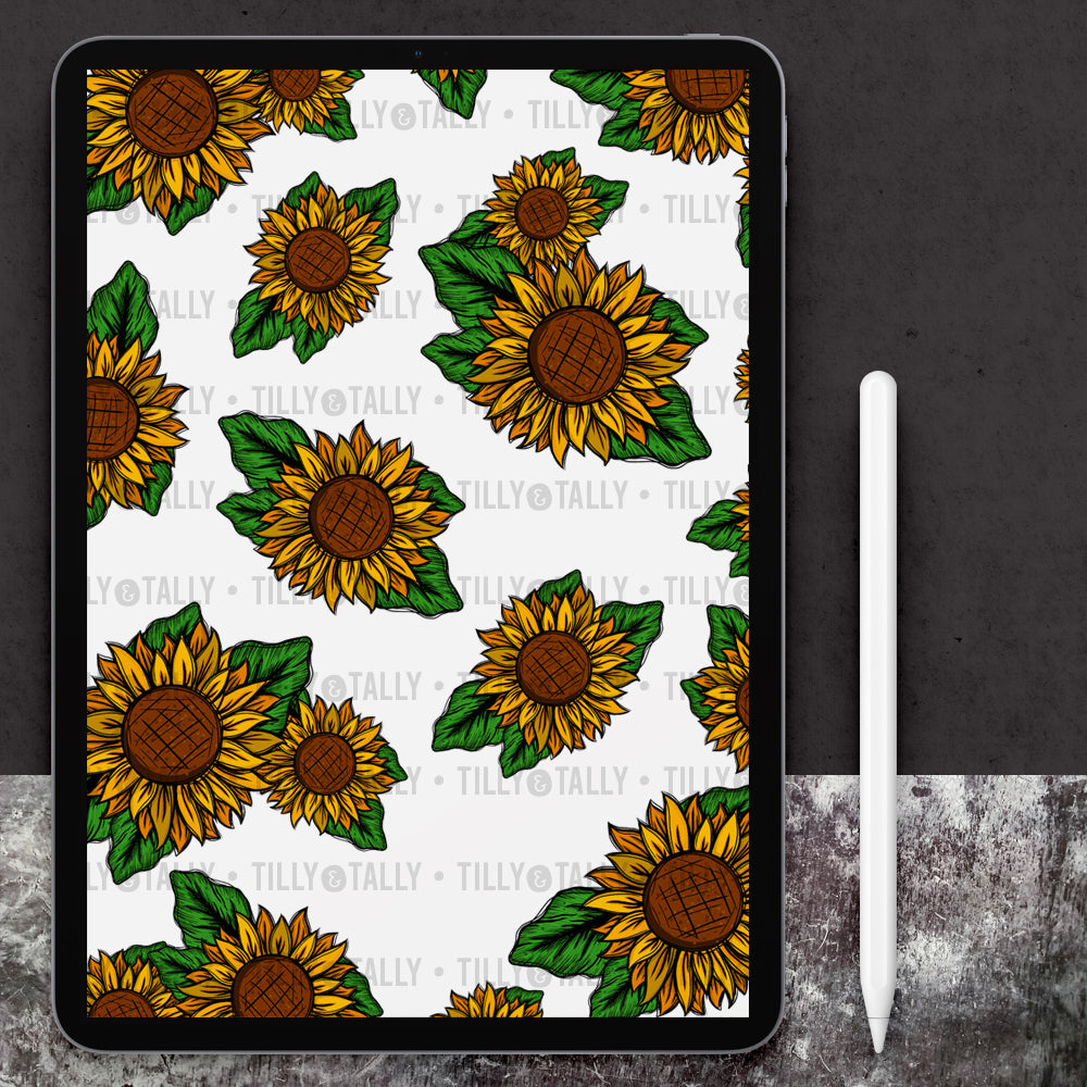 Sunflowers & Leaves Planner Dashboard Paper